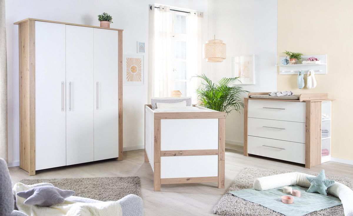 BABYZIMMERSET Malo 2-teilig - Weiß, Holzwerkstoff (144/98.5/76cm) - Roba