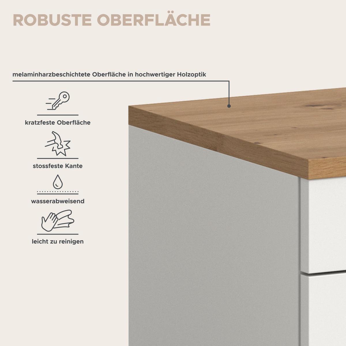 SITZBANK Nova Garderobe in Basalt grau Nachbildung und Artisan Nachbildung B/H/T: 80x45x37 cm - Weiß, Holzwerkstoff (80/45/37cm) - Homes & Jones