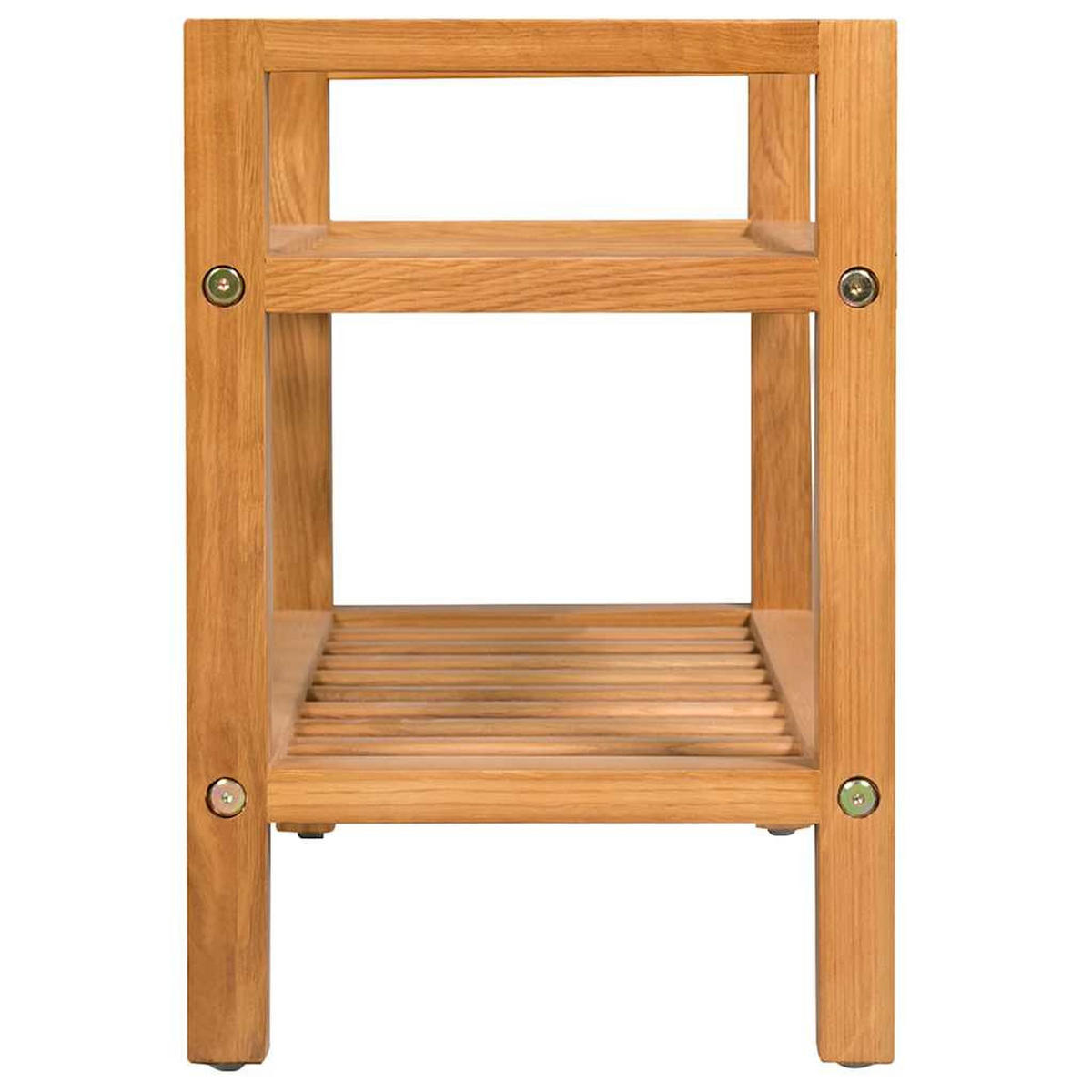 SCHUHREGAL Mit 2 Etagen 50/27/40 Cm Massivholz Eiche - Braun, Holz (50/40/27cm) - vidaXL