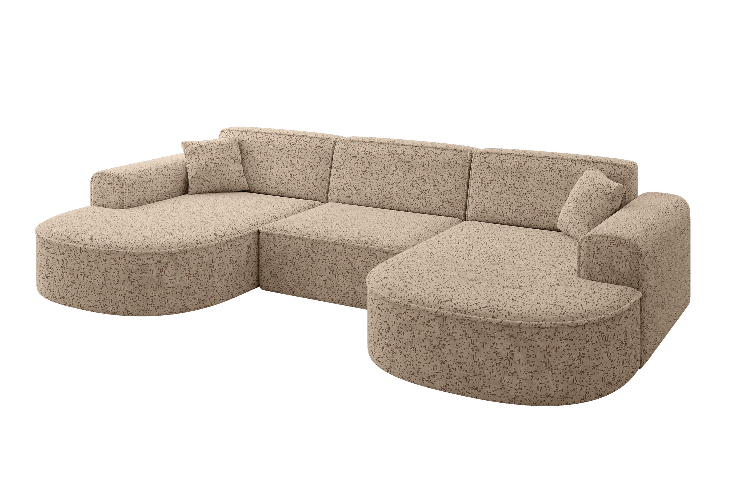 WOHNLANDSCHAFT MARI-U1 - 303x171x79 cm Braun Tissu - Schwarz/Braun, Holzwerkstoff/Kunststoff (303/79/171cm) - ALTDECOR