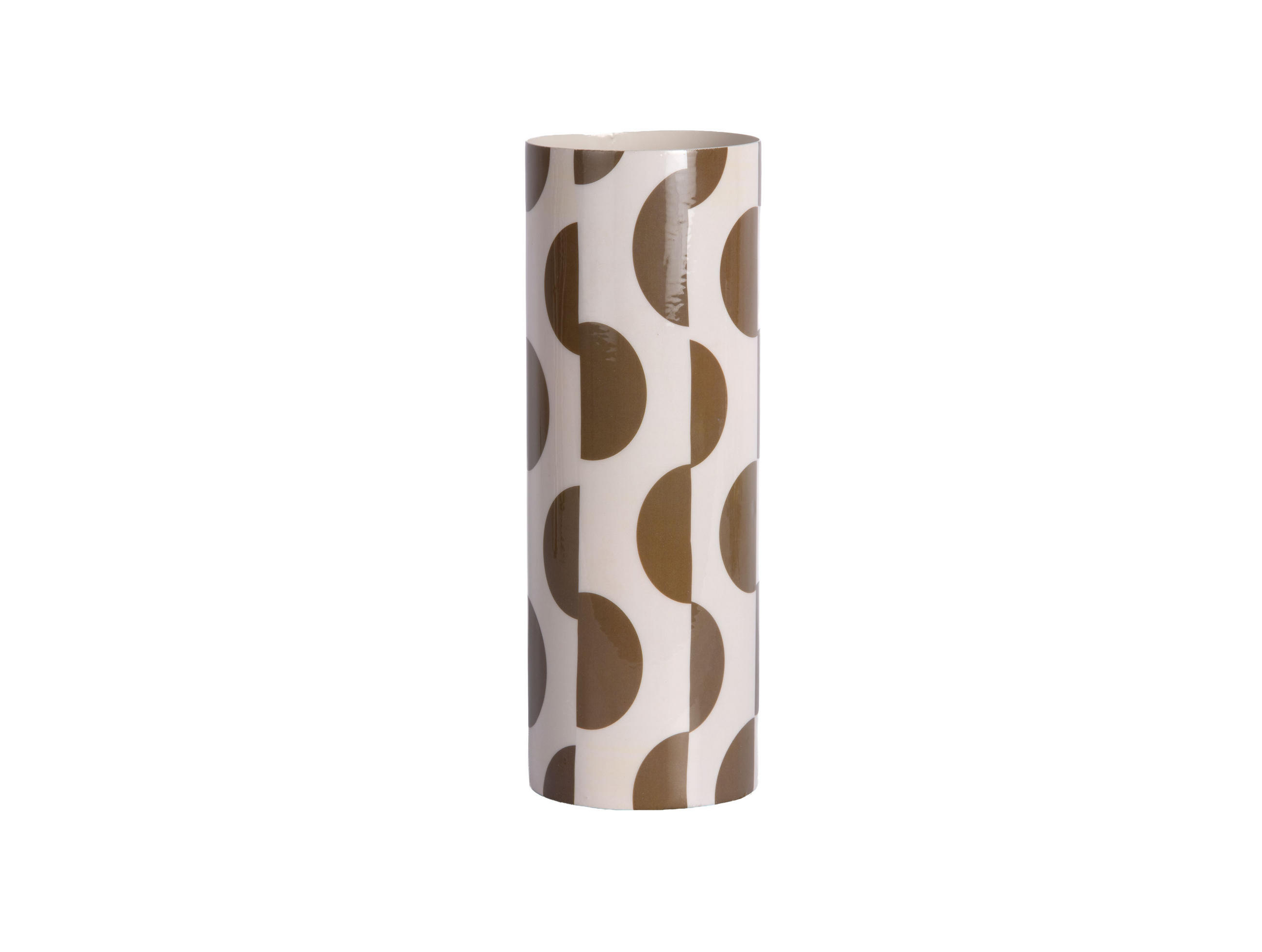 VASE Dublin Discs - Braun/Weiß - 25,5 cm - Braun, Metall (25cm) - Present Time