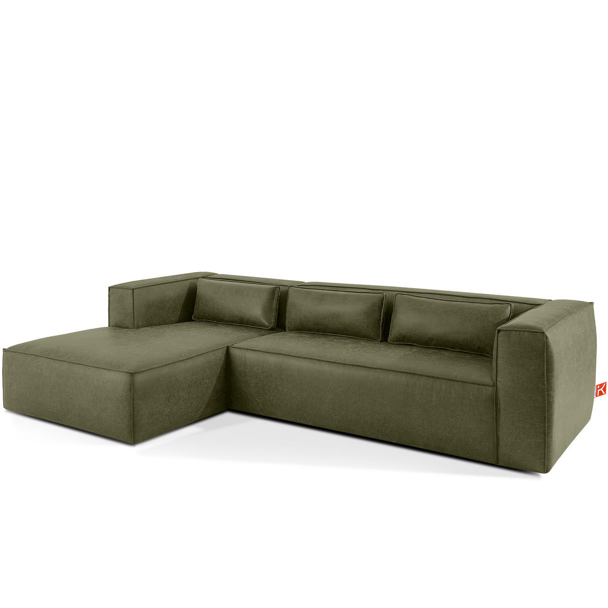 ECKSOFA LINKS FEROX, Grün - Grün, Holz/Holzwerkstoff (300/175cm) - KONSIMO®