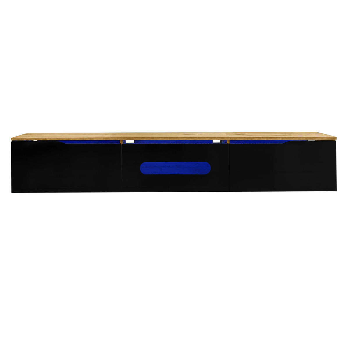 TV-ELEMENT180X35X30CM Hochglanz-Schwarz mit App-gesteuerter LED-Beleuchtung - Schwarz, Holz (46/16.5/133cm) - Raelunyi