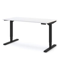 SCHREIBTISCH Elektrisch höhenverstellbarer Schreibtisch Y-Line Signalweiß Schwarz 140/70/62-127cm - Schwarz/Weiß, Holzwerkstoff/Metall (70/140/127cm) - ASSMANN