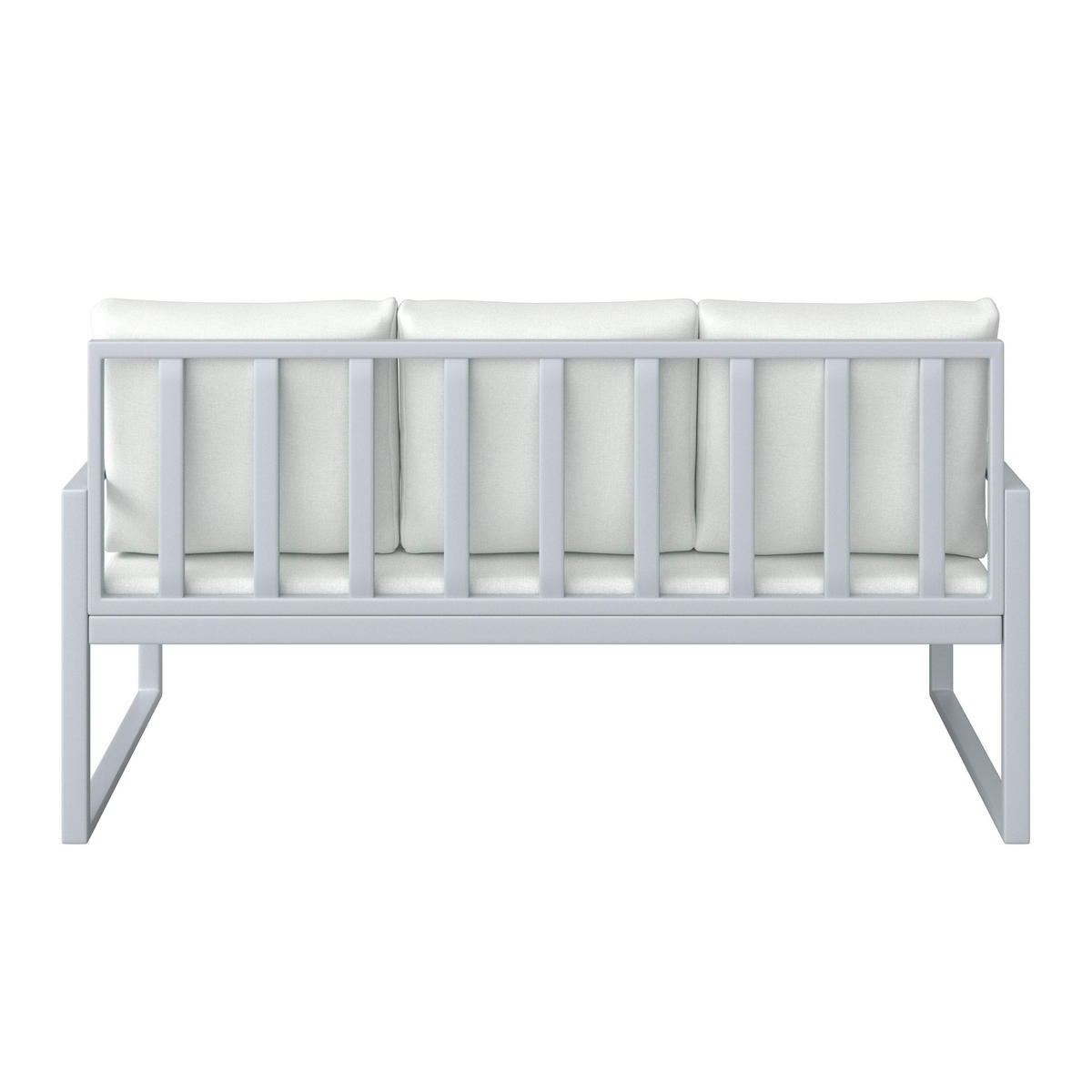 LOUNGEGARNITUR Ariella Hellgrau Outdoorstoff/Metall - Hellgrau, Holz