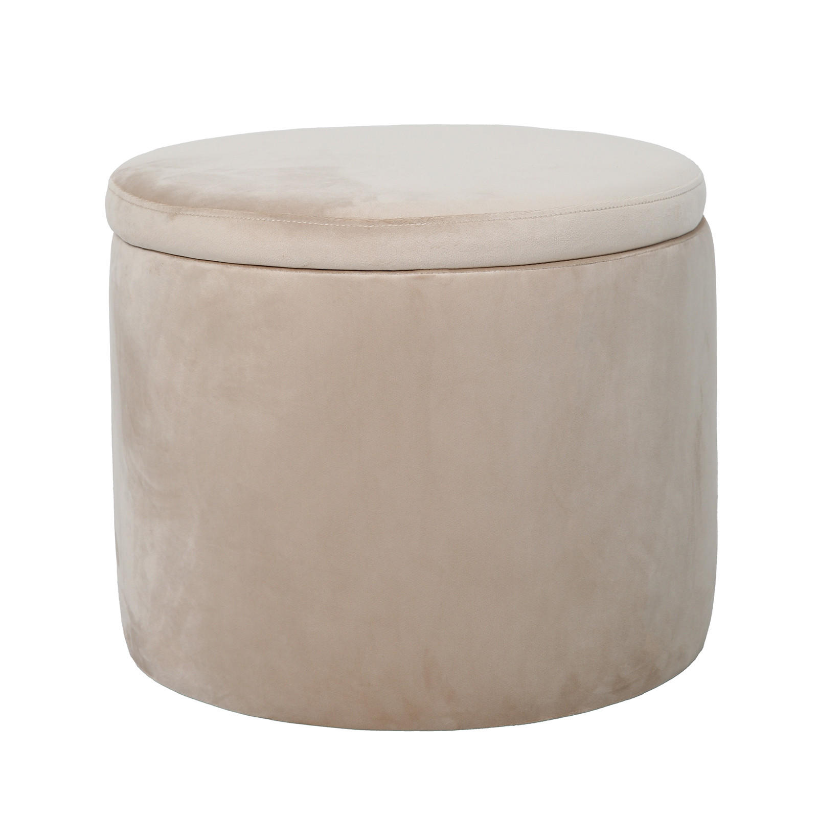 HOCKER AMBER Samt Beige - Beige, Textil (44/35/44cm) - SVITA