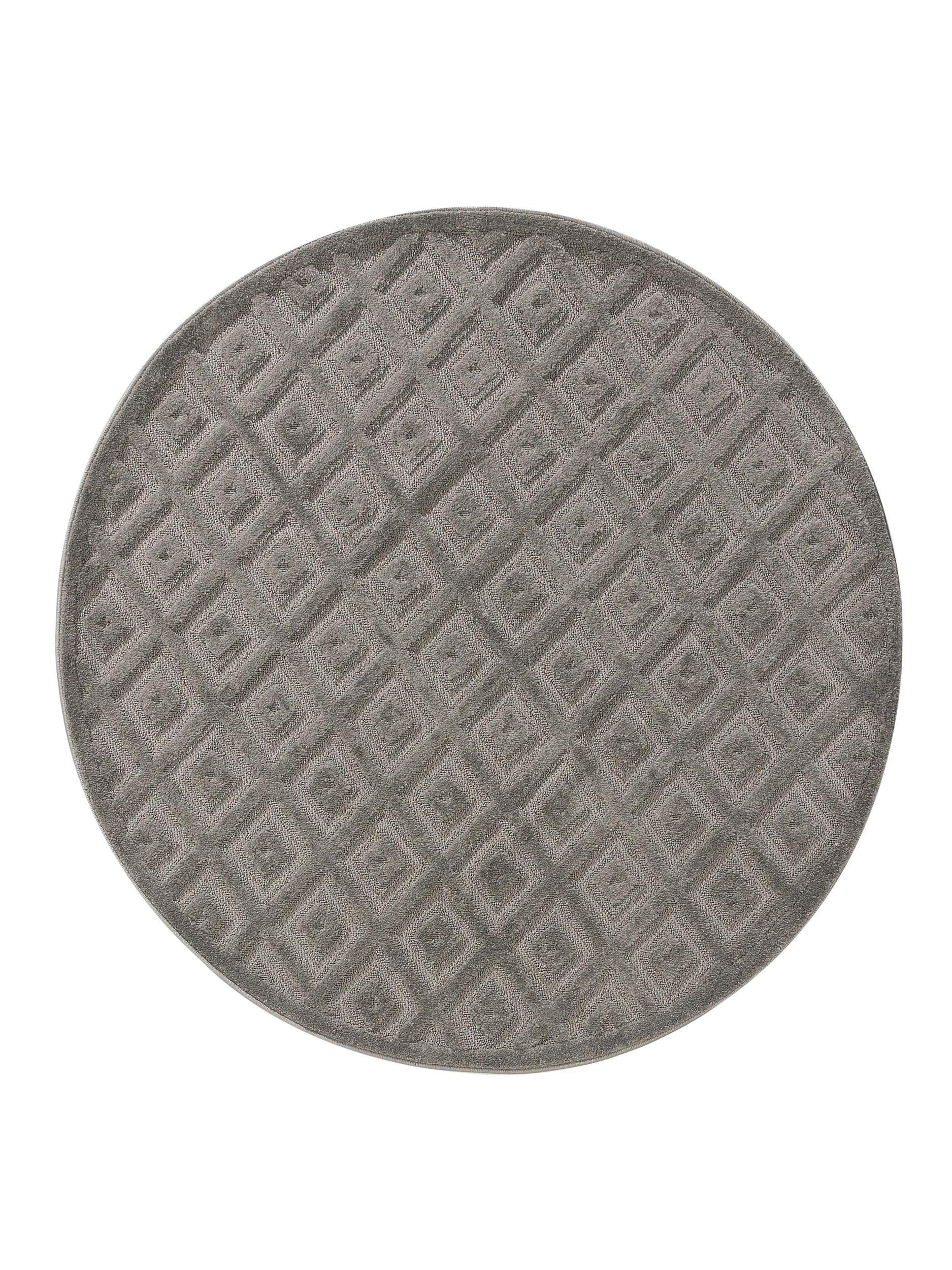 TEPPICH Leo Hellgrau ø 200 cm rund - Hellgrau, Kunststoff (200/200cm) - benuta