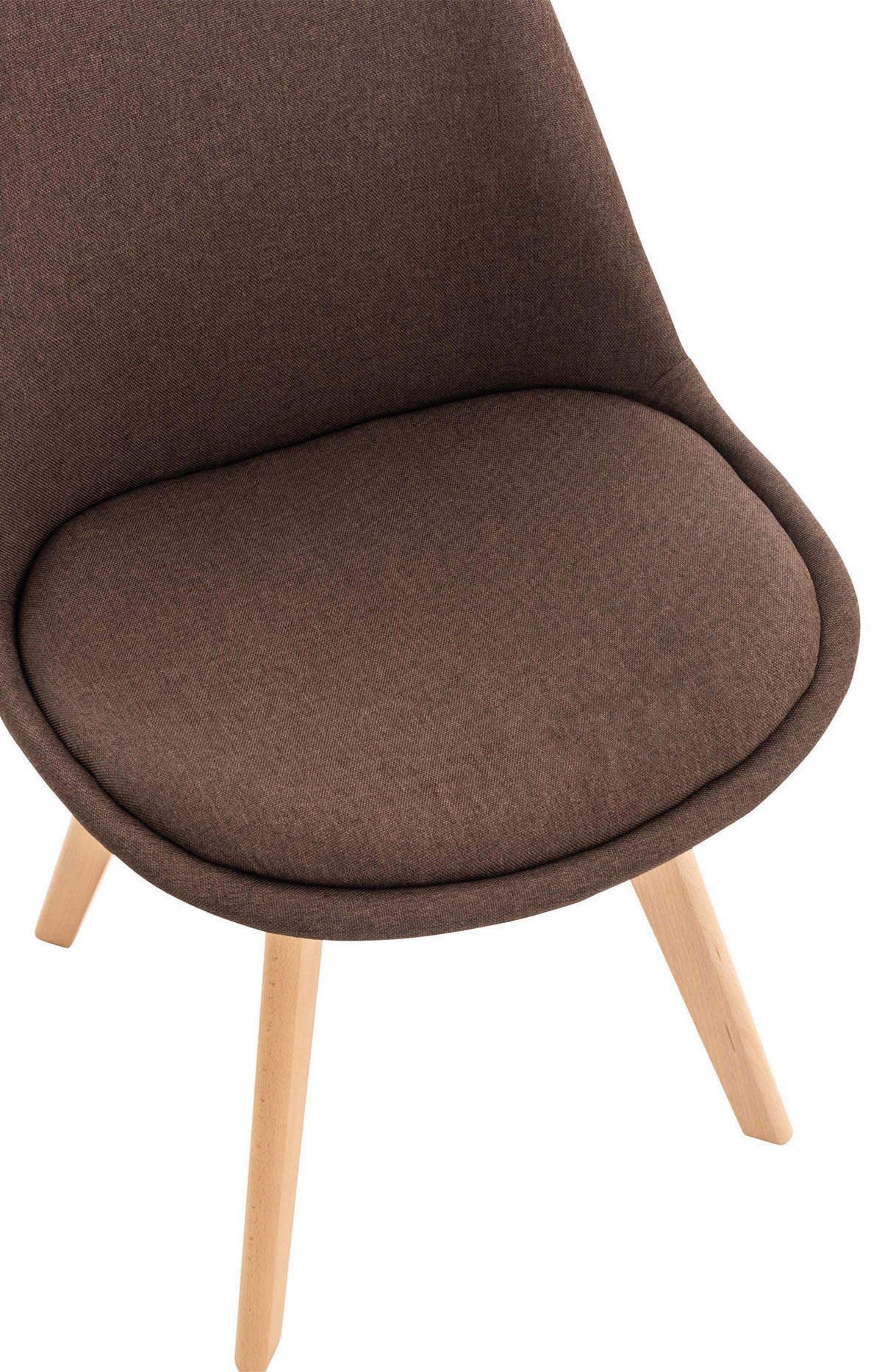 STUHL 4er Set Stoff braun - Eukalyptusholzfarben/Braun, Holz/Textil (49/83/50cm) - CLP