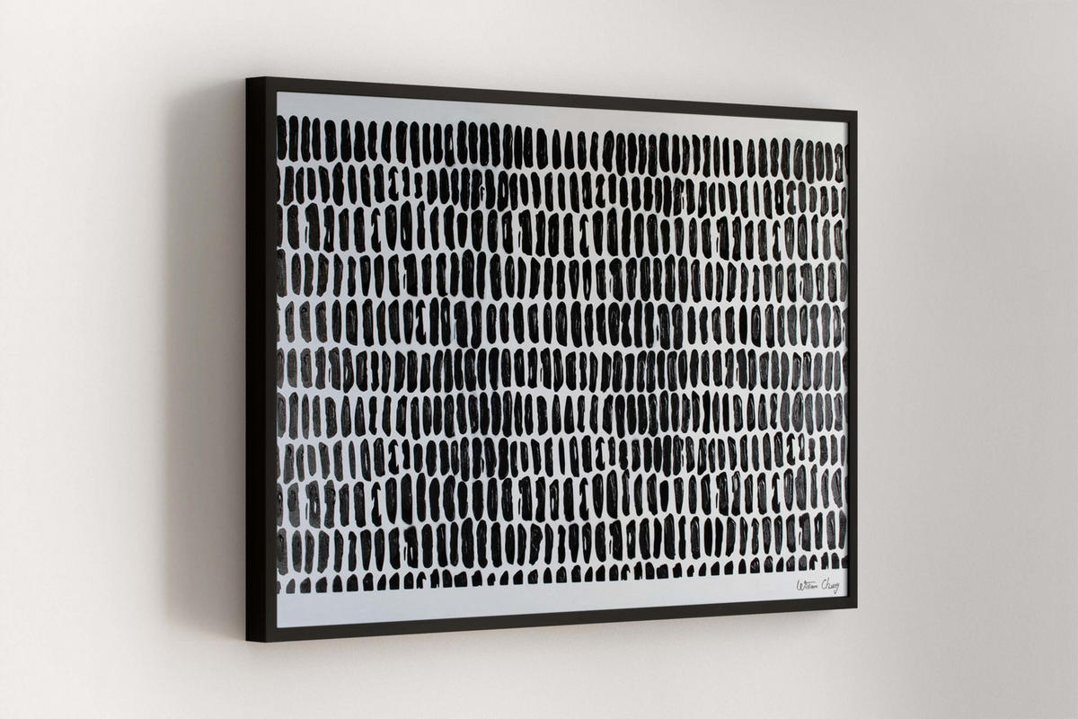 ACRYLBILD HANDGEMALT 120/80 cm - Schwarz, Holz/Textil (2.5/80cm) - KUNSTLOFT