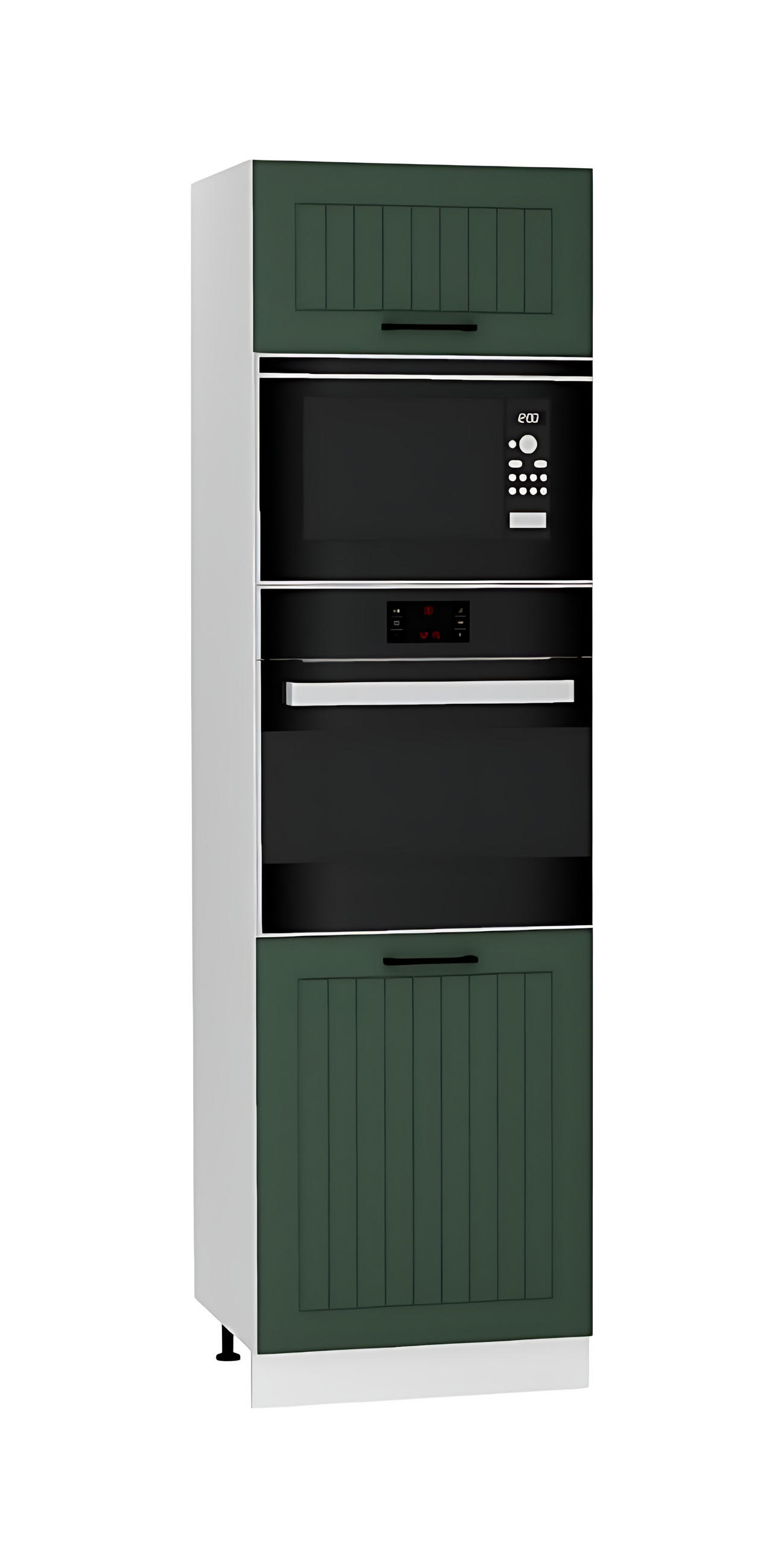 MIKROWELLENUMBAUSCHRANK D60PK MVP/L - Arvion - Stilvolles Küchenelement - Grün, Holz/Metall (60/213.3/56cm) - ROYAL24_MARKT
