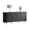 KOMMODE ELODIE 190 2T3S Schwarz - Schwarz, Holzwerkstoff (190/81/40cm) - Lookway