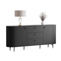 KOMMODE ELODIE 190 2T3S Schwarz - Schwarz, Holzwerkstoff (190/81/40cm) - Lookway