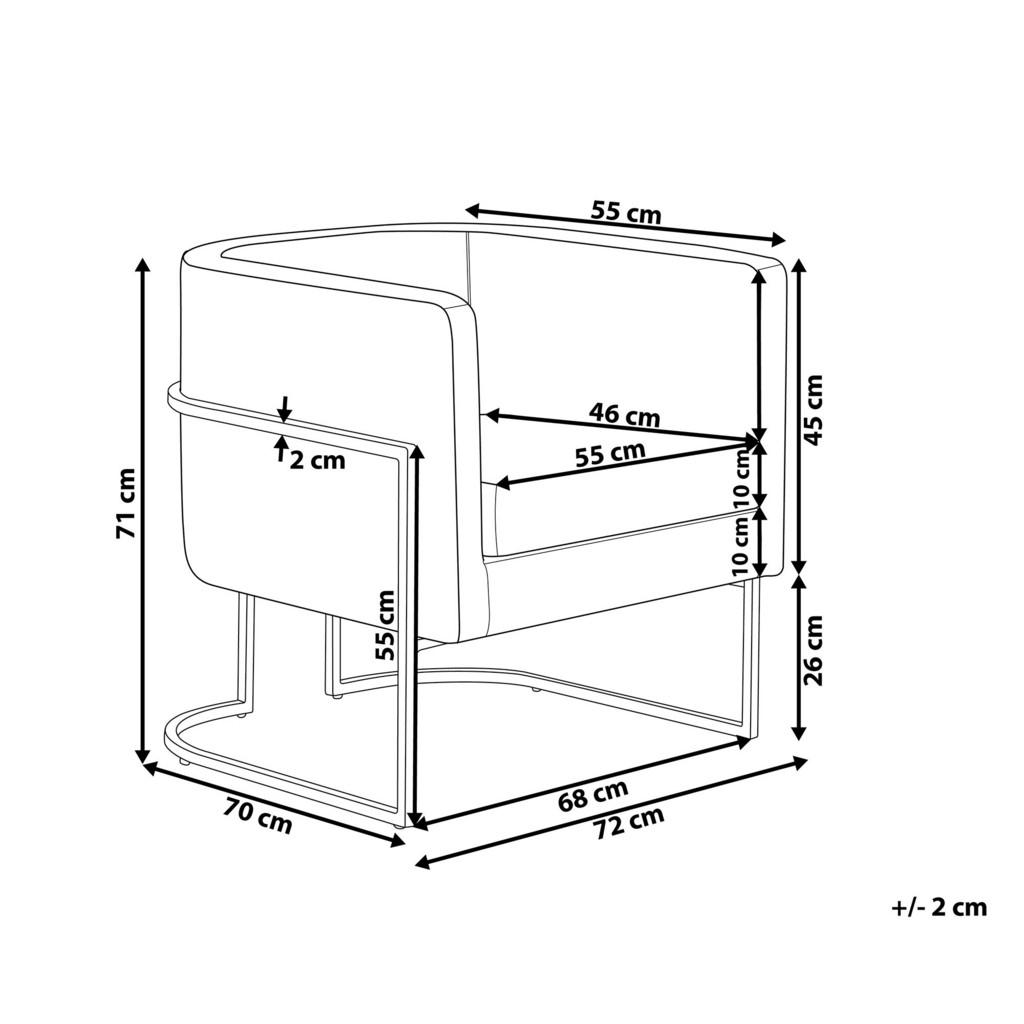 Thumbnail - Beliani Sessel, Grau, Textil, 1-Sitzer, 72x71x70 cm, Wohnzimmer, Sessel, Polstersessel