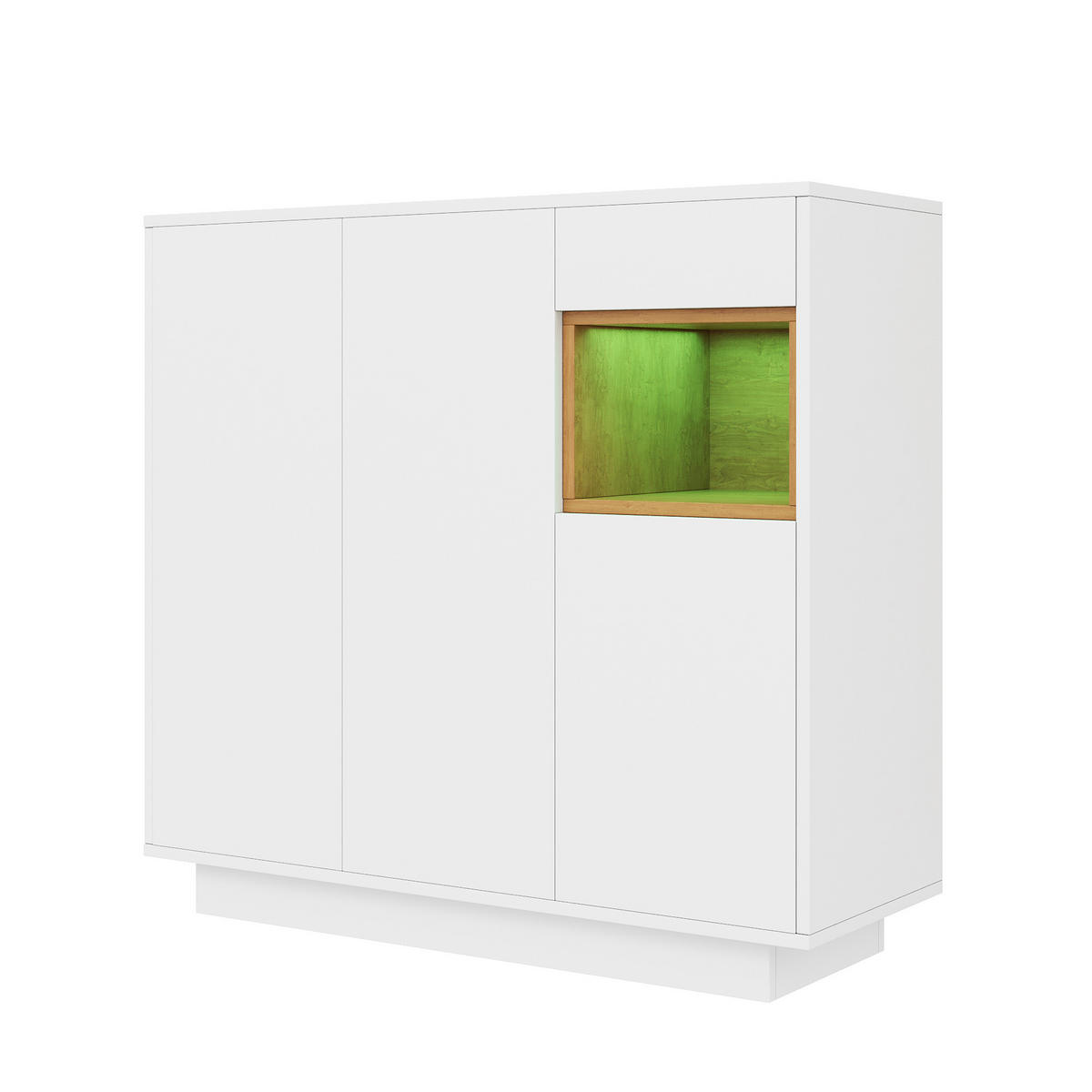 SCHUHSCHRANK 105/39,5/100,5 cm Weiß/Natur aus Spanplatte mit LED - Naturfarben, Holzwerkstoff (105/100/39cm) - OKWISH
