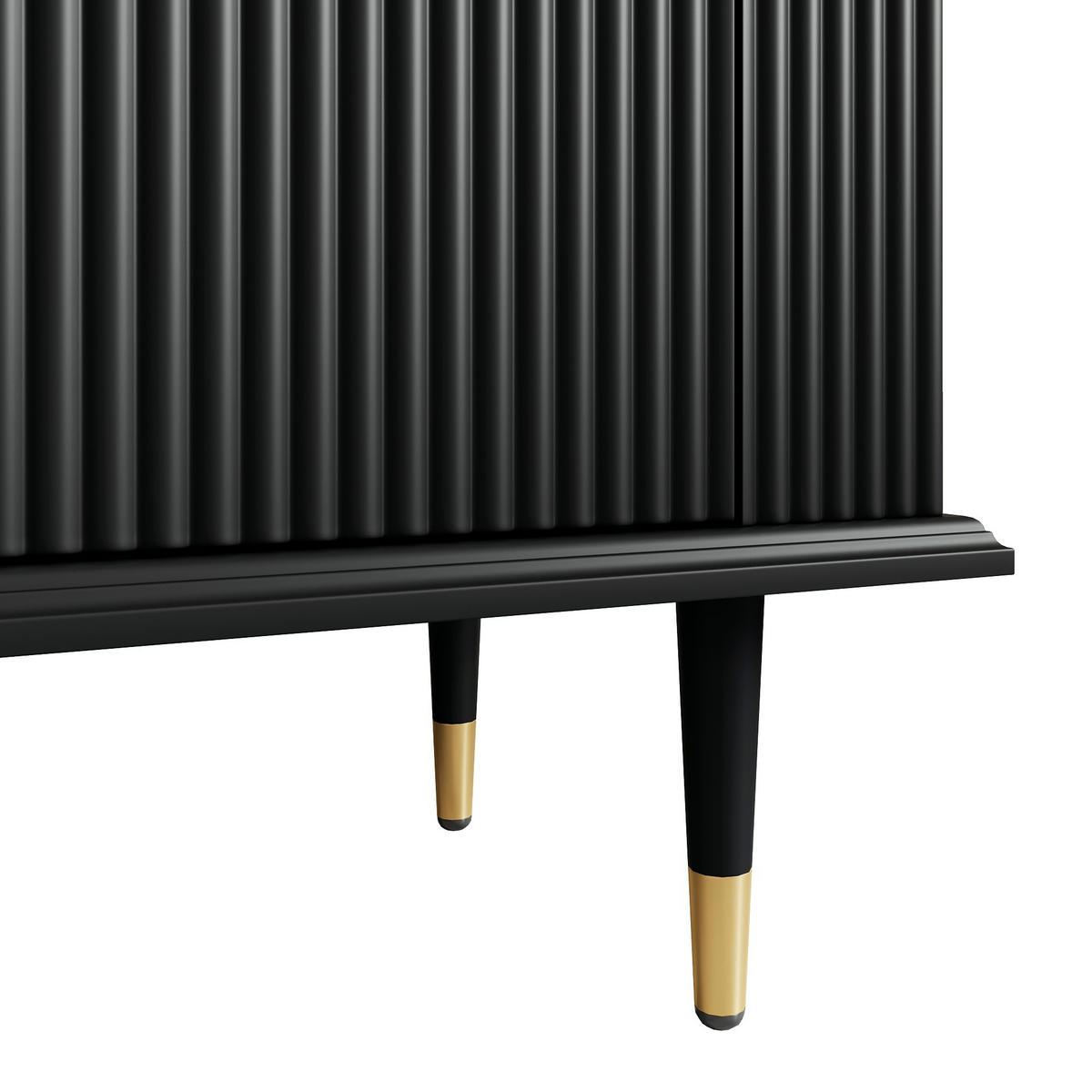 LOWBOARD in Weiß TV-Schrank mit offenen Fächern und Schubladen für Wohnzimmer, B170/T36/H54cm - Schwarz, Holzwerkstoff/Metall (170/54/36cm) - STILVORA