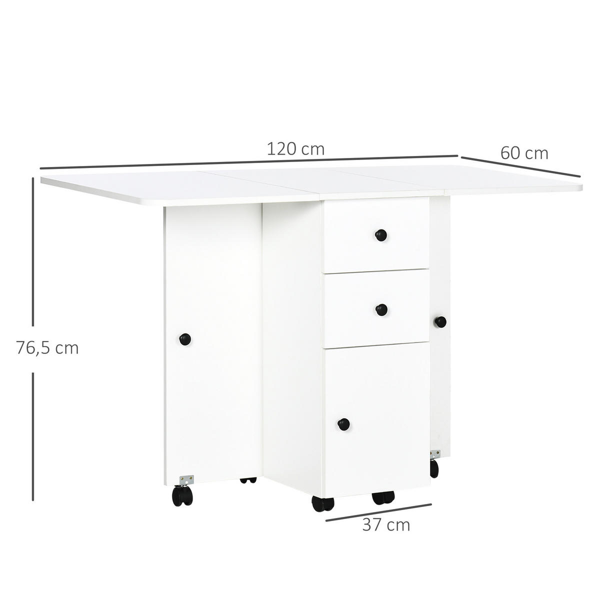 ESSTISCH Weiß 1 Stück - Weiß, Kunststoff (120/60/76.5cm) - GiPP
