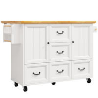 KÜCHENINSEL DE-41145 120/45-73/93 cm mit klappbarem Tischdesign Weiß - Weiß, Holzwerkstoff (120/93/45cm) - ComfortXL