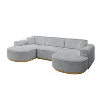 WOHNLANDSCHAFT MARI-U1-v2 - 303x171x83 cm Grau Cord - Grau, Holzwerkstoff/Textil (303/83/171cm) - ALTDECOR