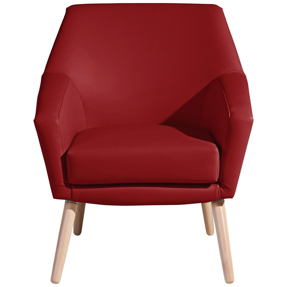 SESSEL Kachka Bezug Kunstleder Buche natur / chilli - Rot, Kunststoff (71/81/67cm) - 58aufmkessel