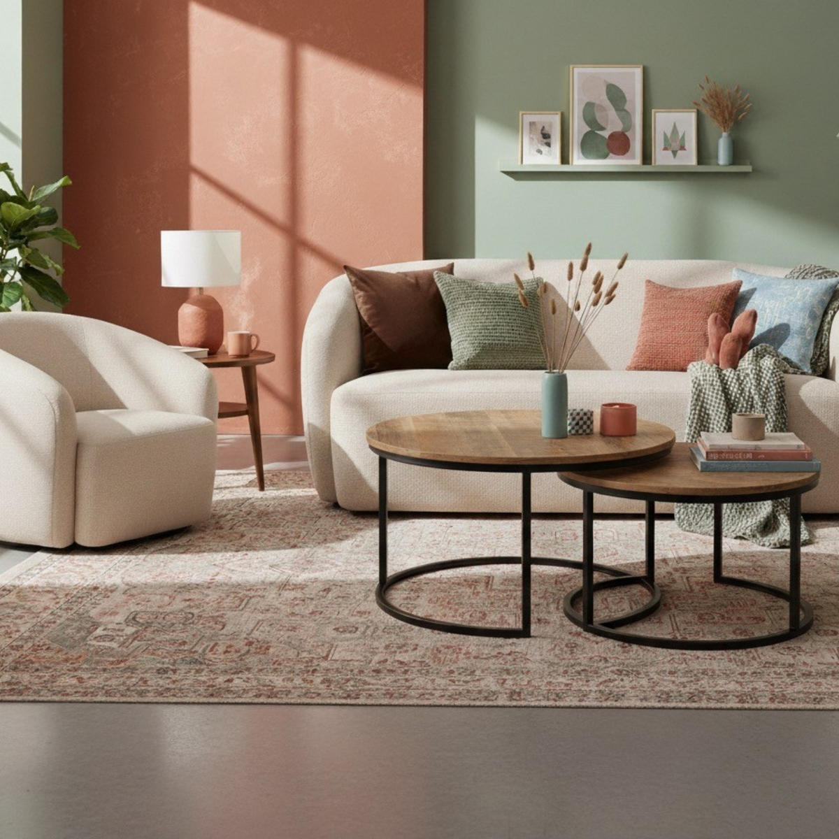 SESSEL Loconia drehbar 89/76/87 cm - Beige/Creme, Textil/Metall (89/78/87cm) - Mr. Deko