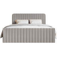 BOXBETT Saliano mit Topper und Chenille-Bezug Greige, 140x200 cm - Taupe, Kunststoff/Textil (140/200cm) - Selsey