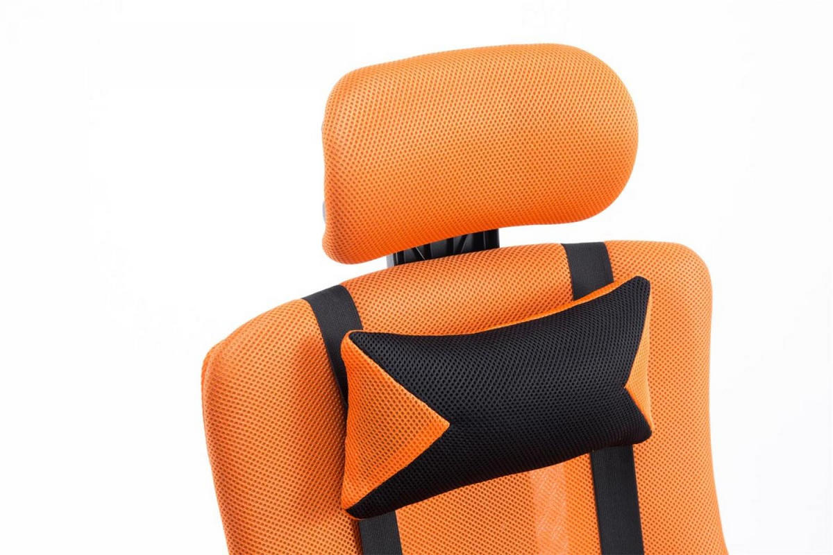 CHEFSESSEL Lederlook orange - Chromfarben/Orange, Textil/Metall (60/120/63cm) - CLP