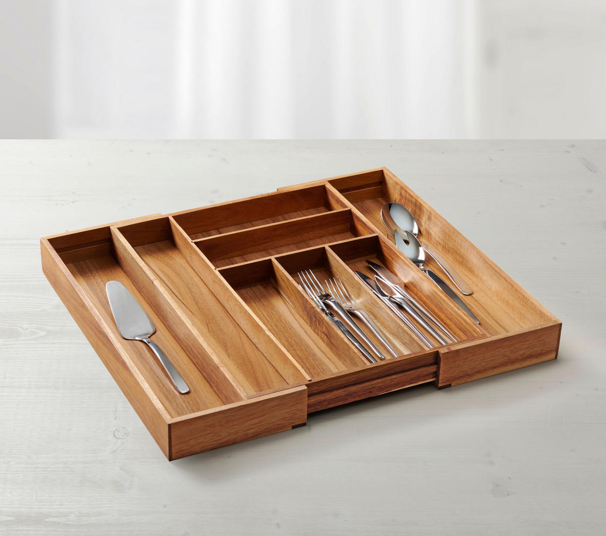 BESTECKEINSATZ Flex in Naturfarben - Naturfarben, Holz (47.3/53.5/5.5cm) - Zandiara