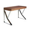 SCHREIBTISCH Rechteckig Walnuss Stahl 120/61/76 cm - Edelstahlfarben/Walnussfarben, Holz/Metall (61/120/76cm) - ANGEL CERDA
