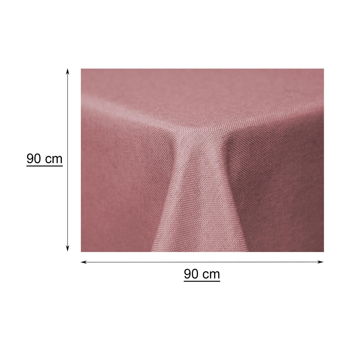 TISCHDECKE Leinenoptik 90/90 cm eckig altrosa - Altrosa, Kunststoff (90/90cm) - TiborTex