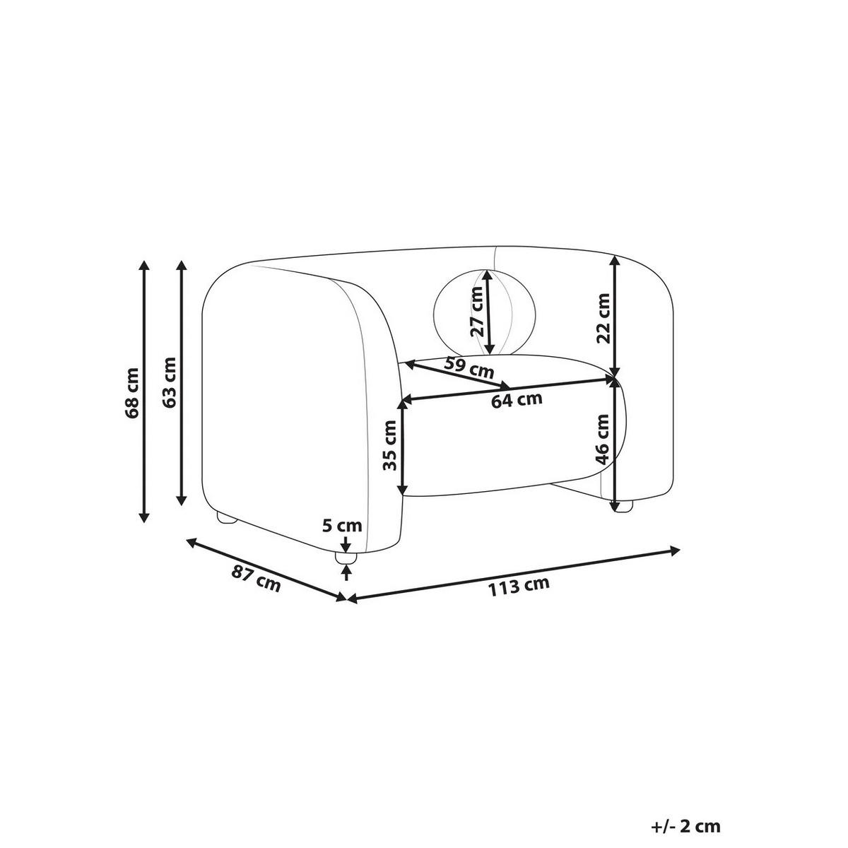 SESSEL Schwarz Leiren - Schwarz, Textil (113/68/87cm) - Beliani