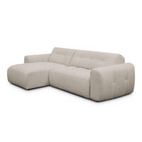 ECKSOFA LUMERO 4-Sitzer LINKS, creme - Ecru/Schwarz, Holz/Textil (275/166cm) - Courtois Laville
