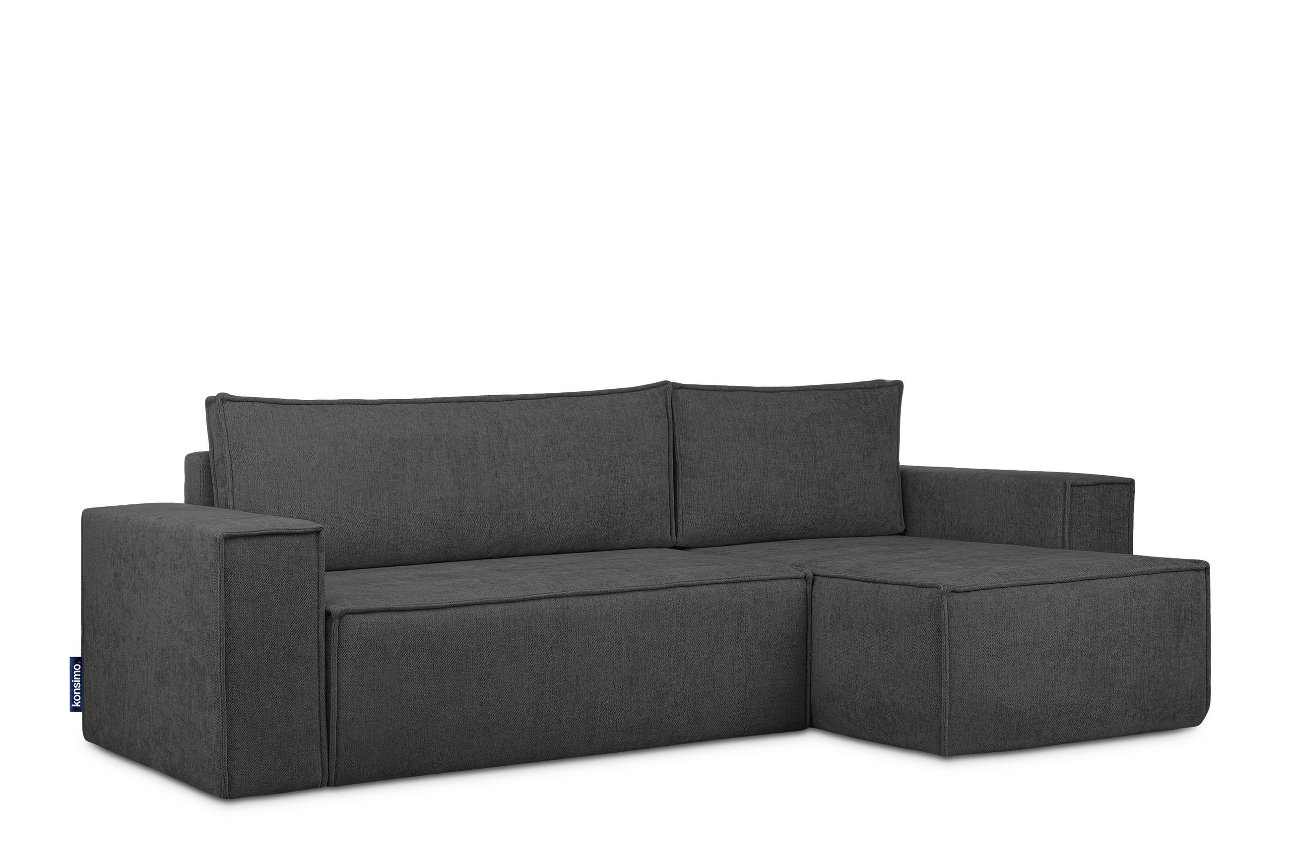 ECKSOFA-LINKS/RECHTS NAPI II mit Schlaffunktion, silber - Silberfarben, Textil (262/148cm) - KONSIMO®