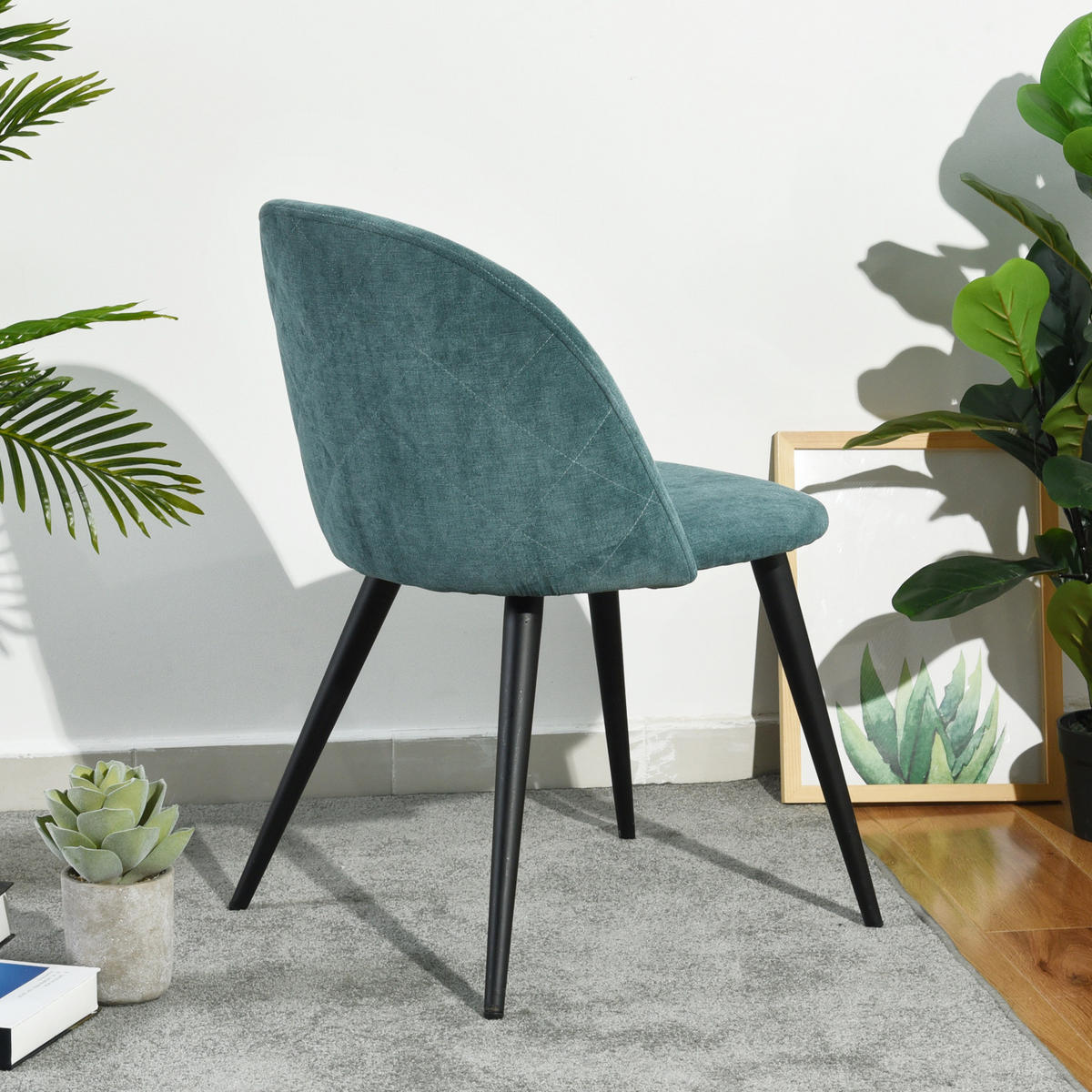 STUHL 2er-set Grün - Schwarz/Grün, Holzwerkstoff/Textil (53/78/54cm) - Urban Meuble