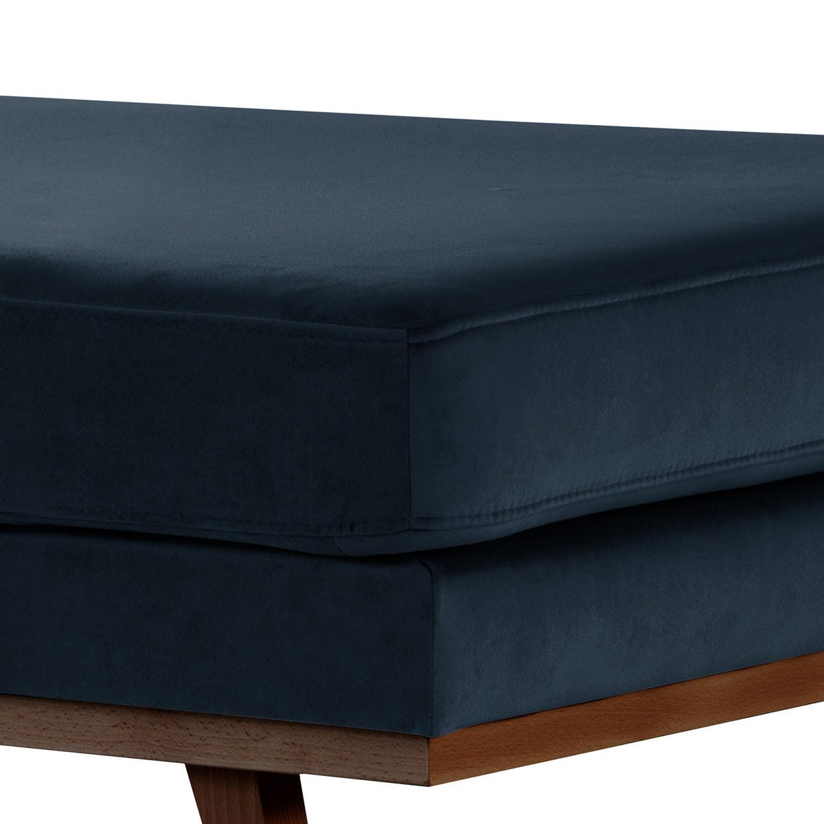 POLSTERHOCKER - Buchefarben/Dunkelblau, Buchenholz/Textil (85/43/60cm) - home24