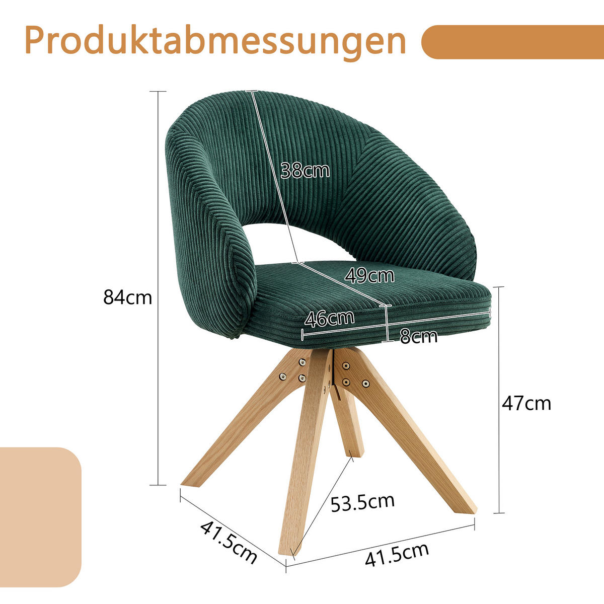 ARMLEHNSTUHL-SET DE-36624 2 Stück mit Massivholzbeinen Dunkelgrün - Dunkelgrün, Holz (49/84/46cm) - ComfortXL