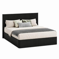 BETT mit Stauraum und Lift-System 160x200 cm Schwarz - Schwarz, Metall (160/200cm) - Meubliv