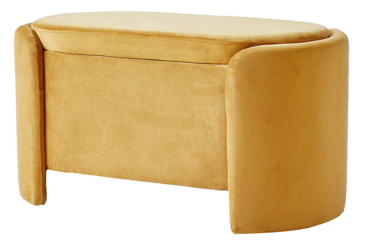 SITZBANK Samt Gelb - Gelb, Textil (88/46/45cm) - Nordlys