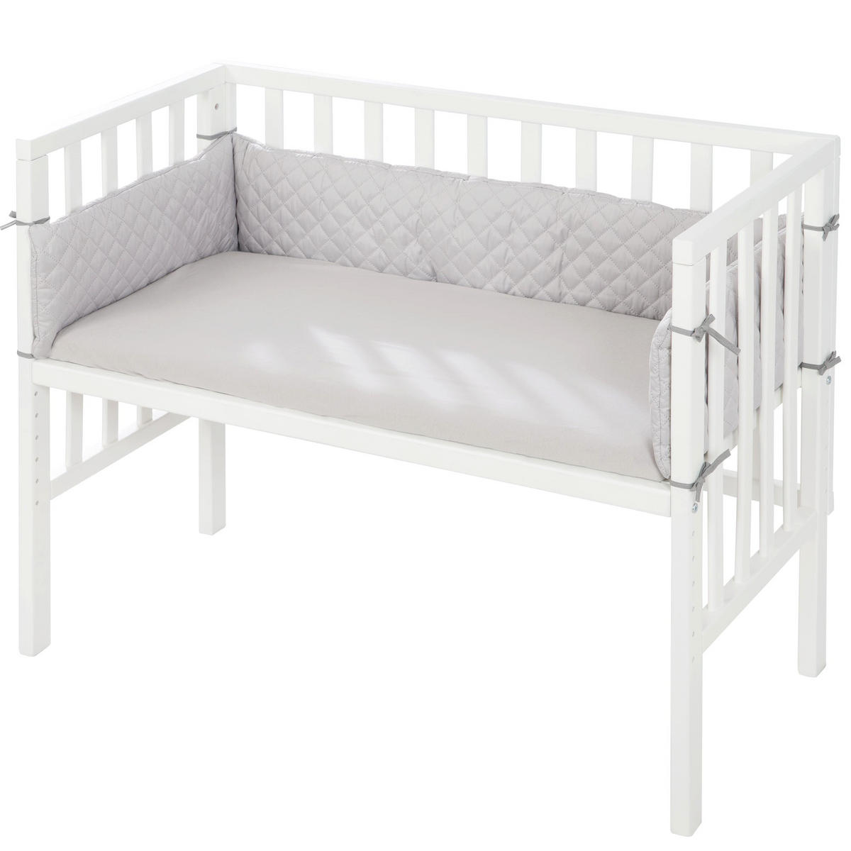 BEISTELLBETT roba Style grau 2in1 Set 90 x 45 cm - Weiß/Grau, Holzwerkstoff (45/90cm) - Roba