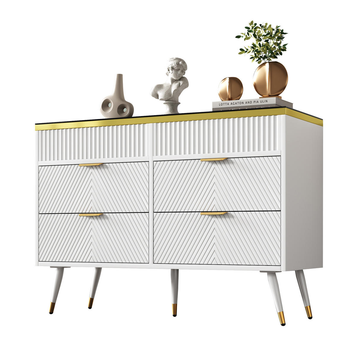 ANRICHTE Weiß 120/40/76 cm - Weiß, Holz (120/76/40cm) - PANGIVO