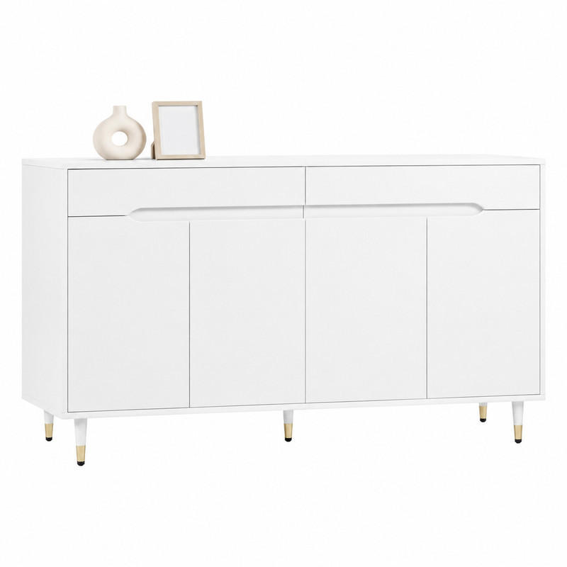 SCHUHSCHRANK mit 2 Türen und 2 Schubladen 140 x 39 x 84 cm Weiß - Weiß, Holz (39/84/140cm) - Beauniv