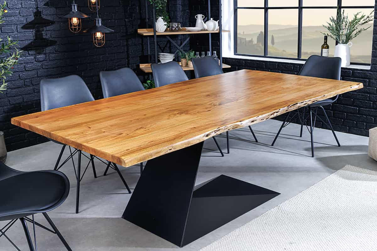 ESSTISCH MAMMUT BALANCE Akazie Braun 200cm - Schwarz/Braun, Holz/Metall (100/200/76cm) - riess-ambiente