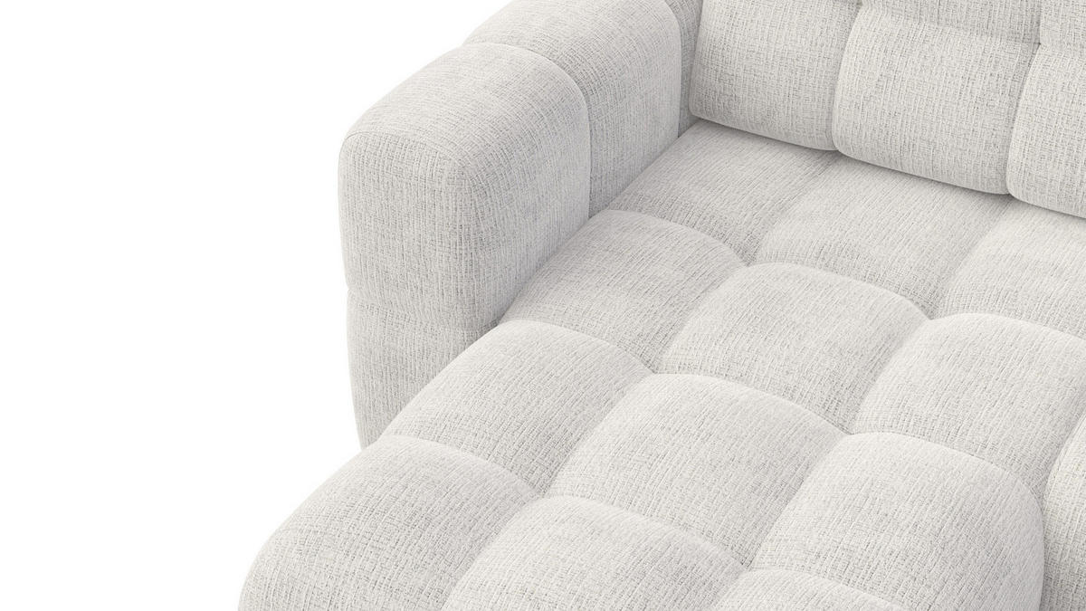 ECKSOFA CLOUDI 4-Sitzer links, creme - Creme/Schwarz, Holz/Textil (294/160cm) - Courtois Laville