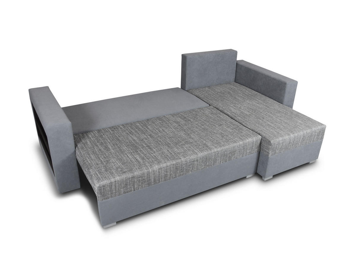 ECKSOFA Lord, Seite: Links - Grau, Holz/Textil (238/141cm) - Sofnet