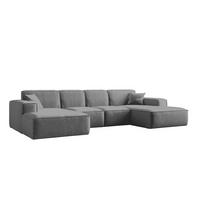 ECKSOFA U-Form Siena mit Stoff Maloy Grau - Grau, Holz (344/165cm) - Kaiser Möbel