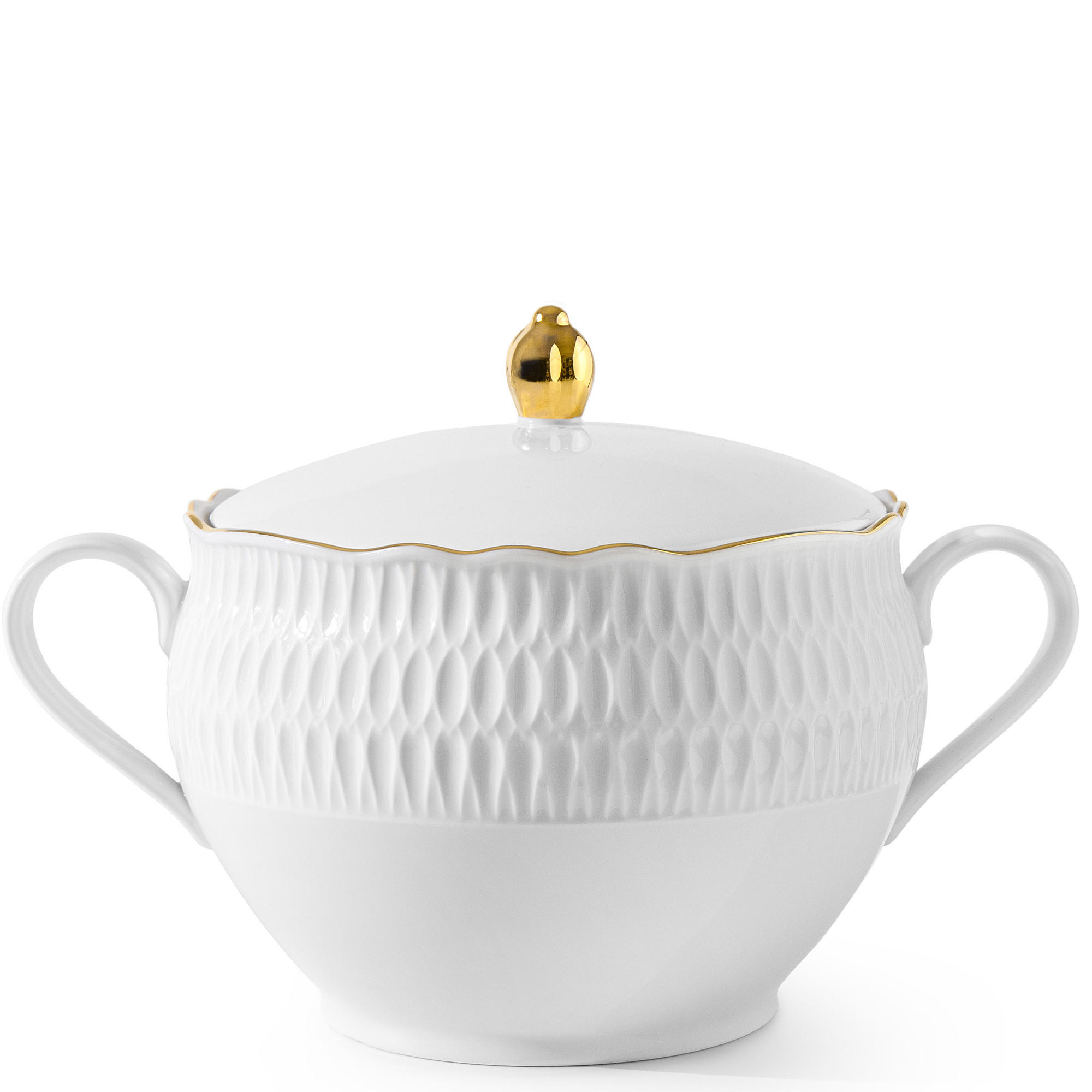 SUPPENTERRINE CMIELOW SOFIA GOLD aus Porzellan - Weiß, Keramik (30/30/21cm) - KONSIMO®