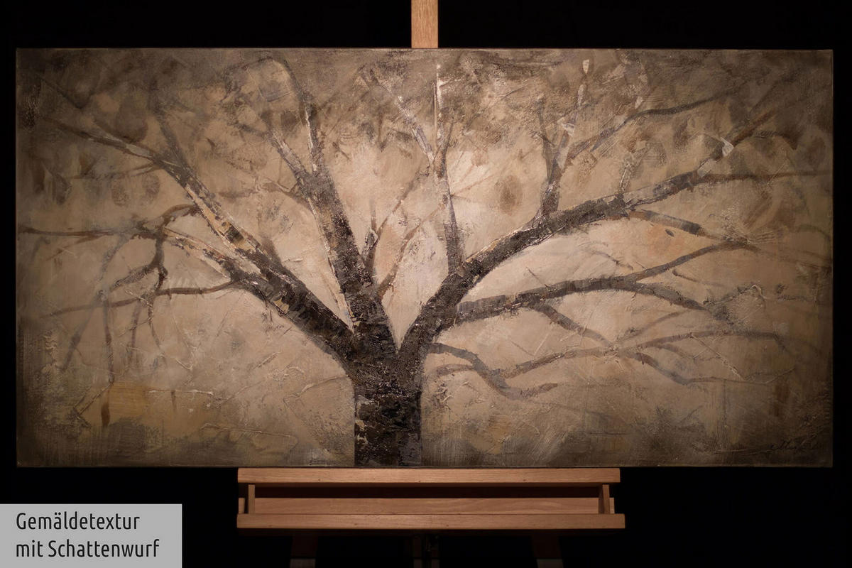 ACRYLBILD HANDGEMALT 120/60 cm - Weiß, Holz/Textil (120/60cm) - KUNSTLOFT
