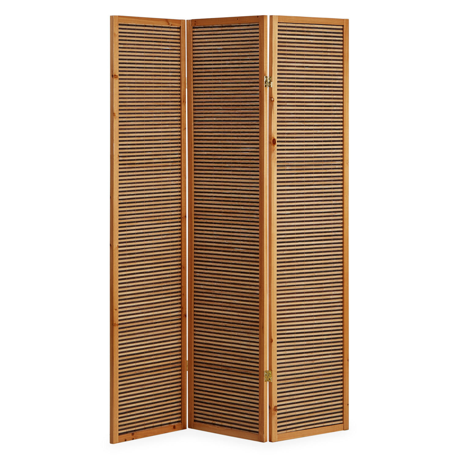 PARAVENT 3-tlg. 132/175 cm Braun Bambuslamellen - Braun, Holz (132/175/2cm) - Homestyle4u