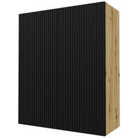 KÜCHENHÄNGESCHRANK Lamello W4/80 Schwarz Matt / Eiche Artisan 80 / 32,5 / 96cm - Eichefarben/Schwarz, Holz/Holzwerkstoff (80/96/32.5cm) - Feldmann-Wohnen