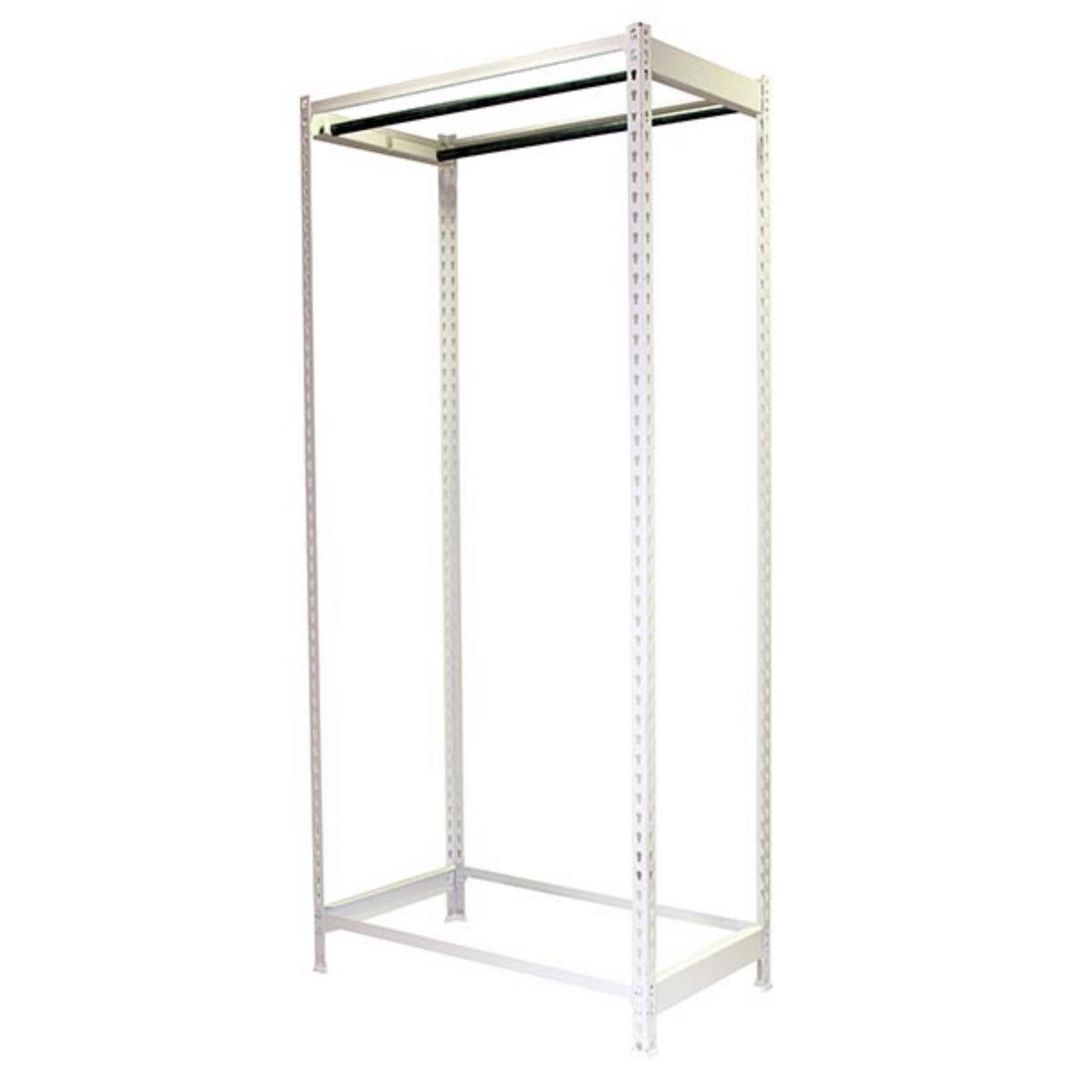 KLEIDERSTANGENREGAL Metal Einzel | HxBxT 300x90x50cm | Weiß | Kleiderständer Garderobe Klamottenregal Stangenregal Regal - Weiß, Metall (90/300/50cm) - PROREGAL