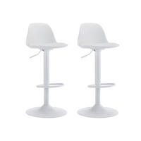 BARHOCKER 2er-Set - Polypropylen & Metall - Weiß - XAFY - Weiß, Kunststoff (41/101.5/39cm) - Vente-Unique